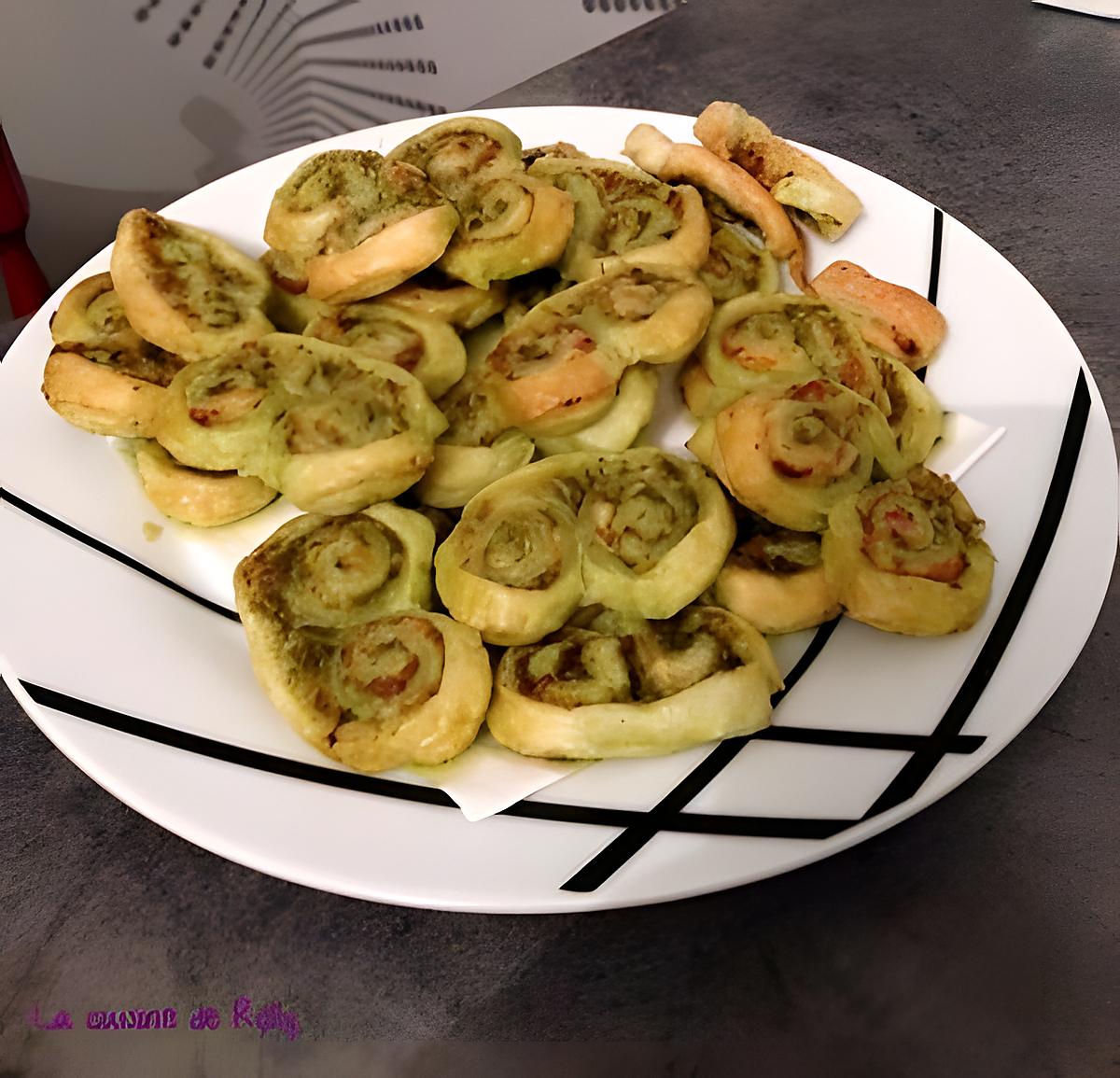 recette Palmiers feuilletés au pesto vert