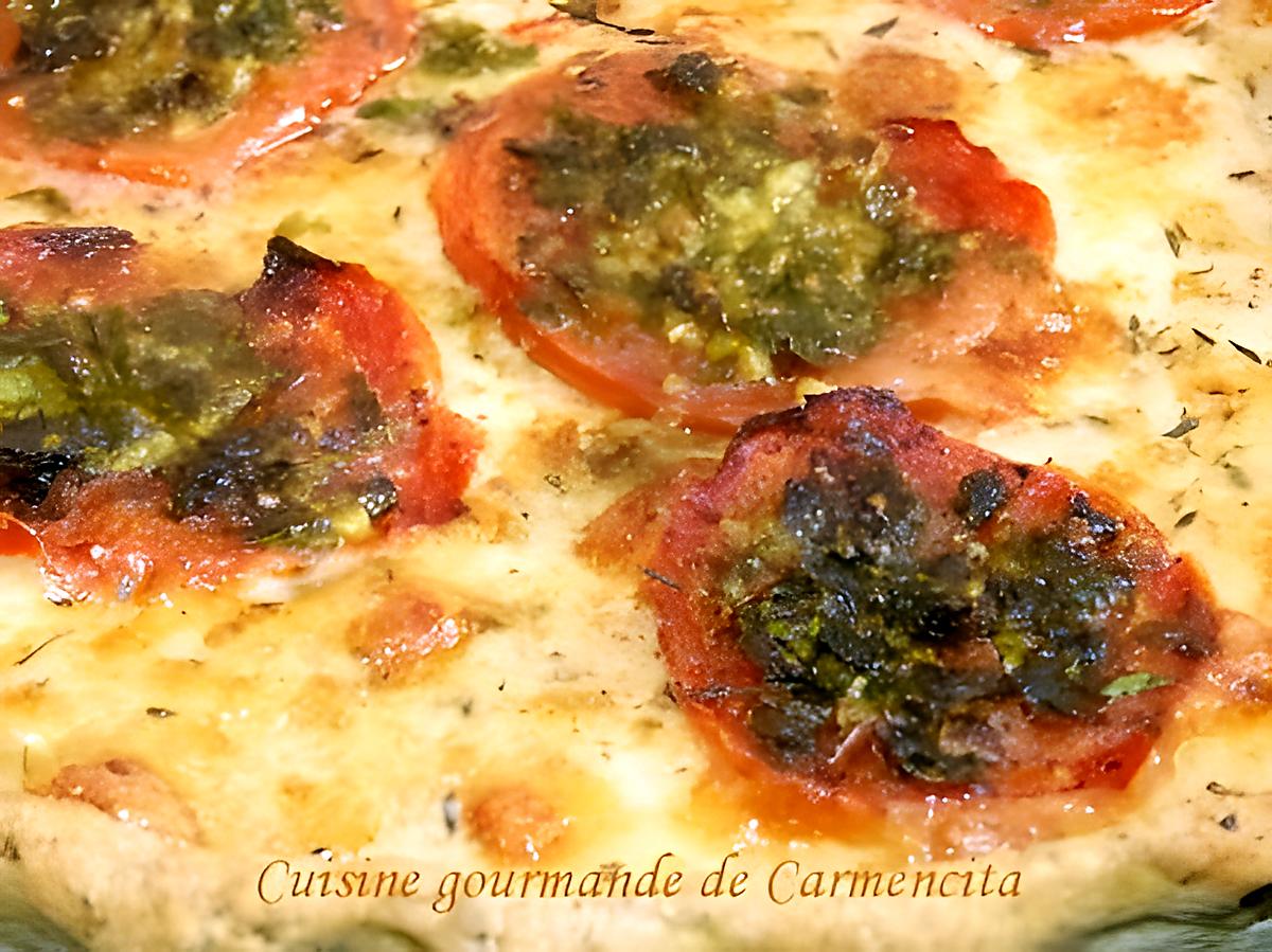 recette Pizza mozzarella et tomates provençales