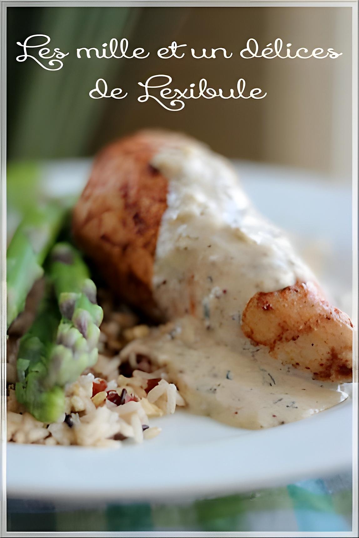 recette ~Poitrine de poulet poêlée, sauce à la crème et à l'estragon~