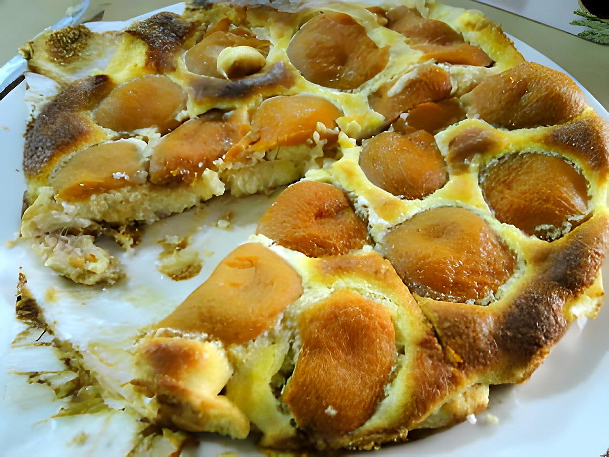recette Tarte aux abricots sans pâte (recette trouvée dans le blog "PISTACHES-CO." Un grand merci!)