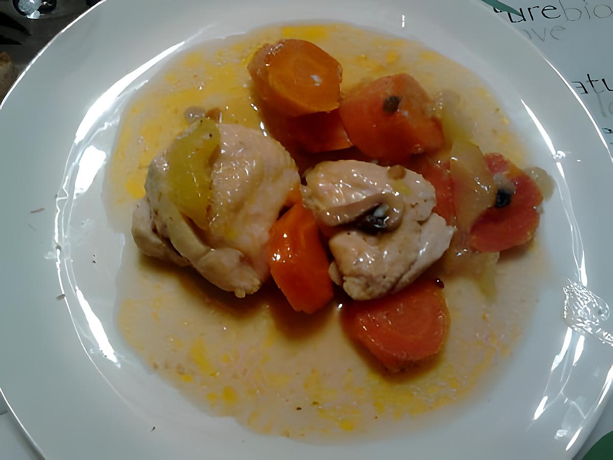 recette poulet à l' ail / chorizo  et ses légumes