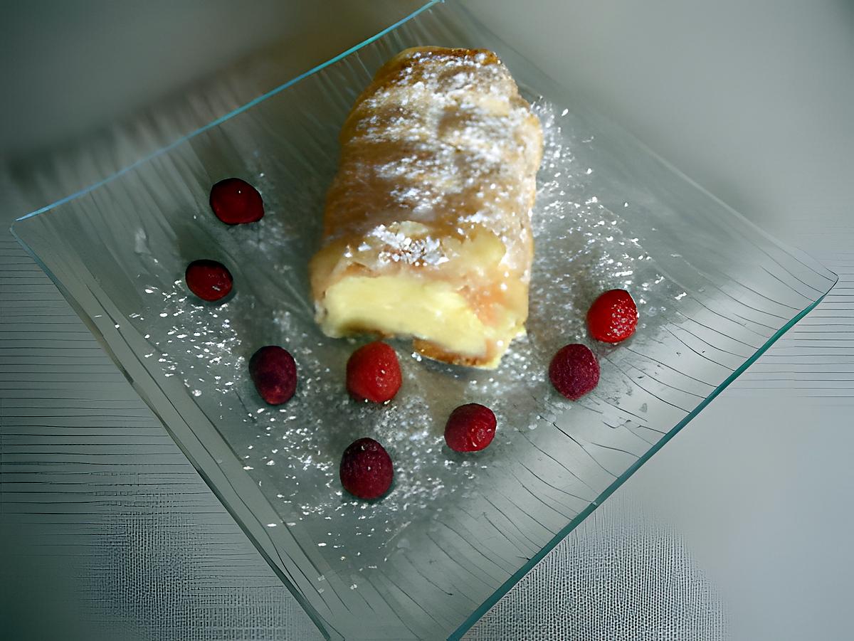 recette Roulé feuilleté à la crème patissière