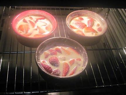 recette Petits clafoutis aux fraises.