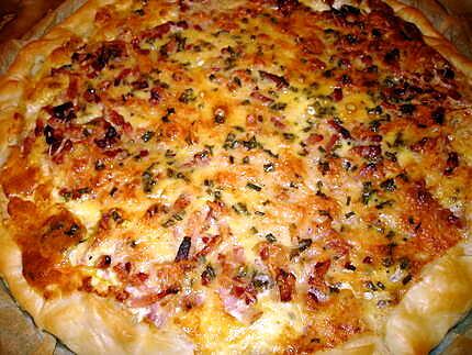 recette quiche aux courgettes ,lardons et ciboulette