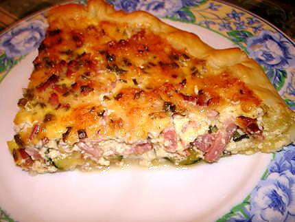 recette quiche aux courgettes ,lardons et ciboulette