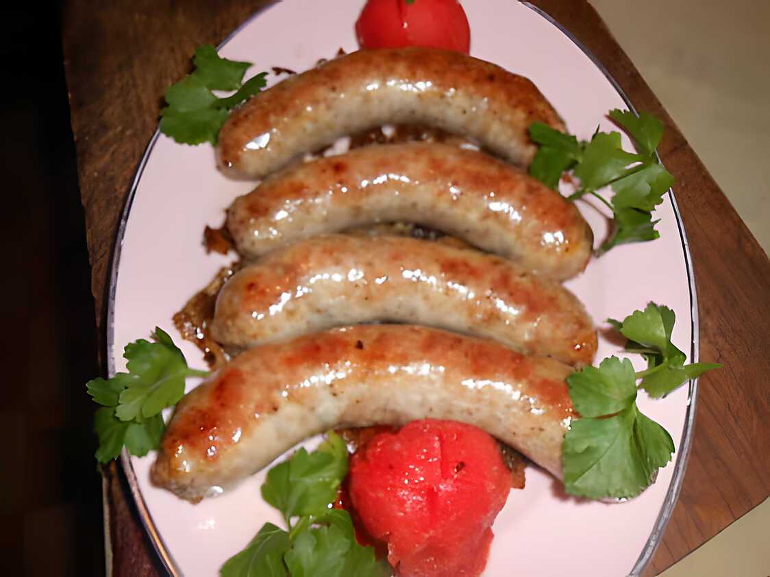 Saucisse bretonne aux oignons de roscoff