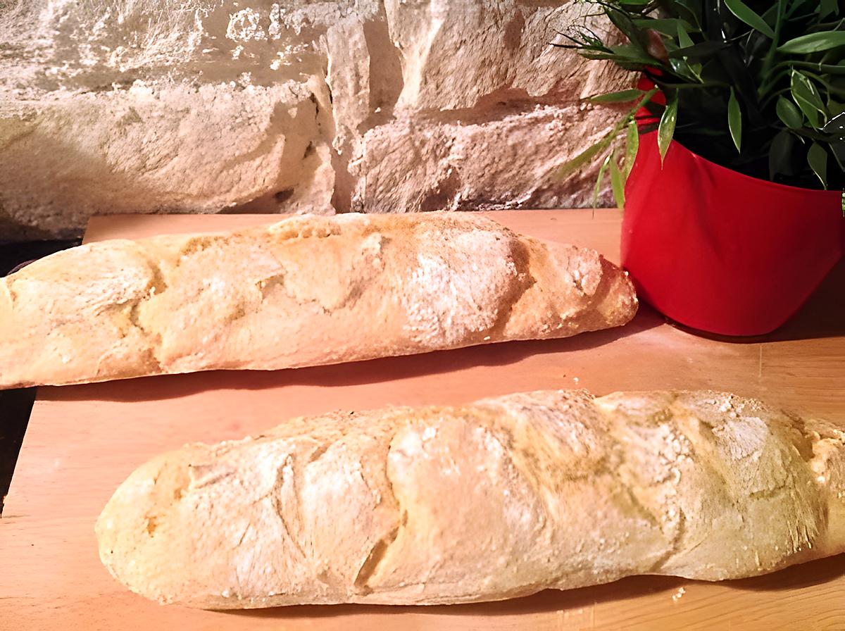 recette Baguettes de pain sans pétrissage