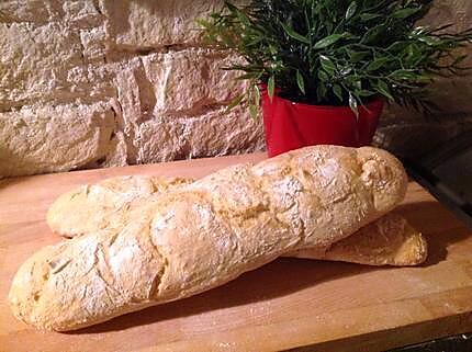 recette Baguettes de pain sans pétrissage