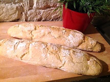 recette Baguettes de pain sans pétrissage