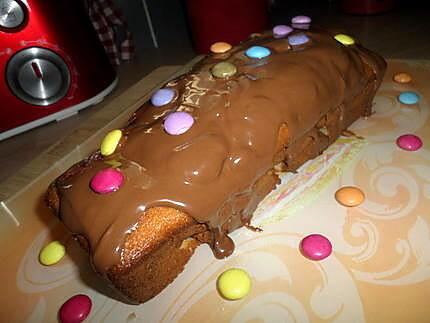 recette Cake au yaourt nutellaté et smarties