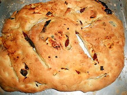 recette Fougasse aux olives et tomates sechees