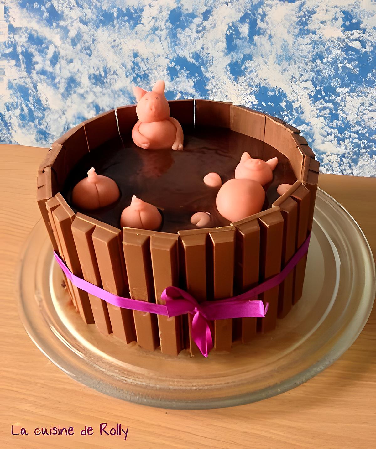 recette Gâteau drôle les cochons dans la boue