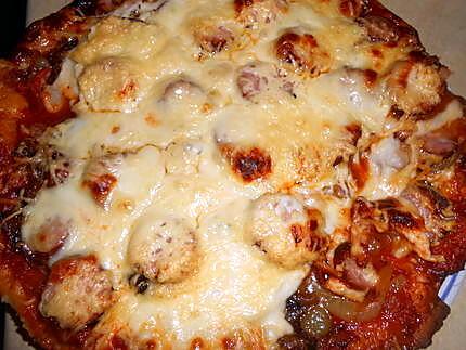 recette Pizza aux saucisses fumées