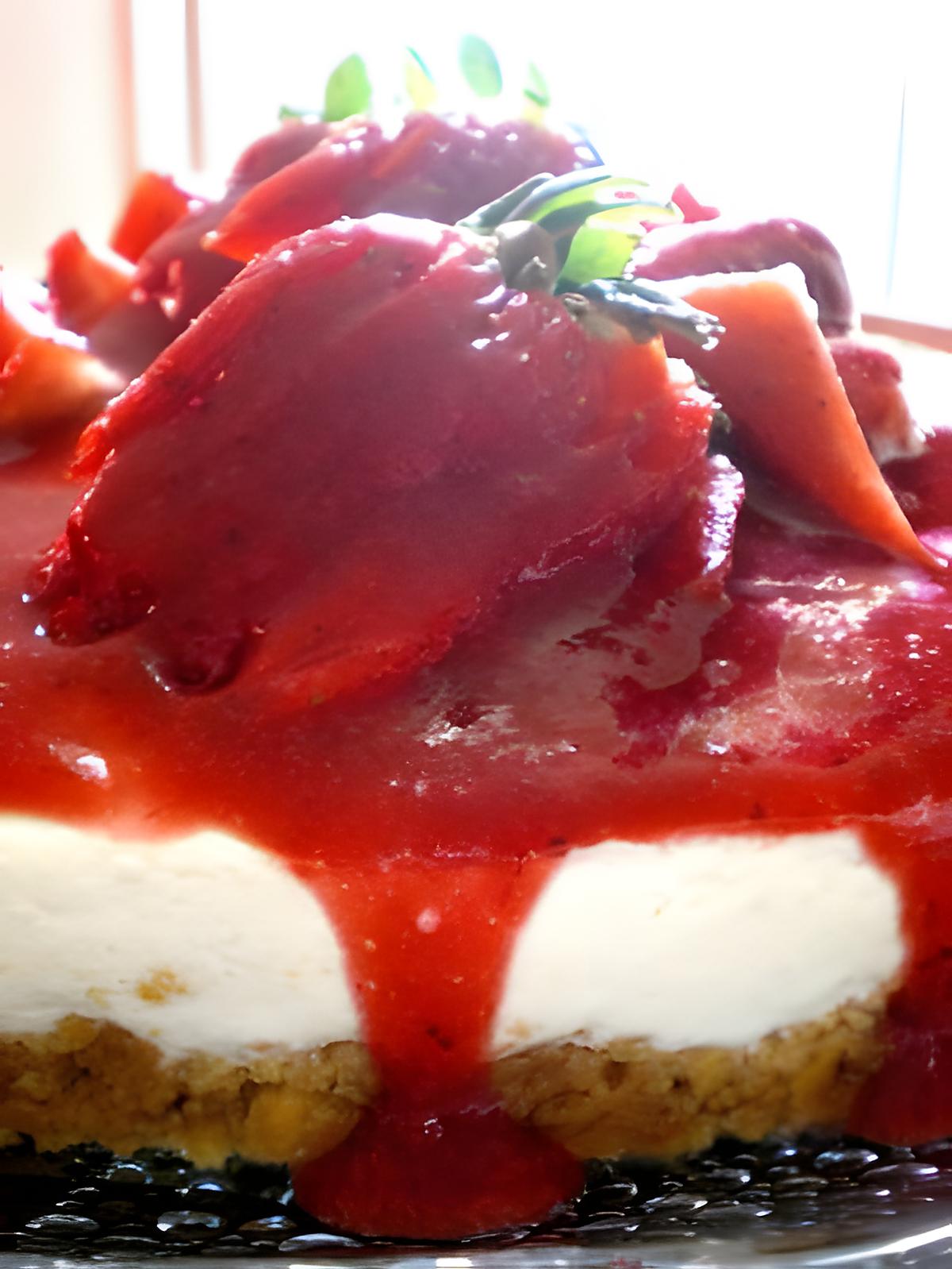 recette Cheesecake sans cuisson aux fraises