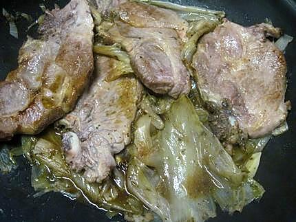 recette Côtes d'échine de porc aux endives.