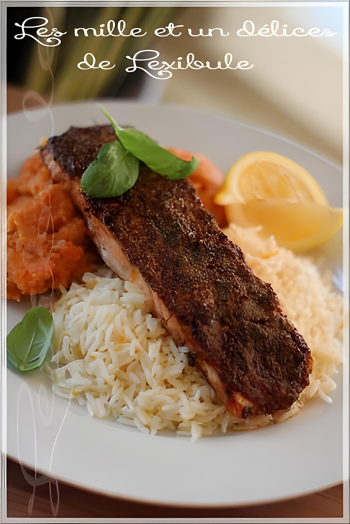 recette ~Filet de saumon à la dijonnaise avec purée de carottes et céleri-rave~