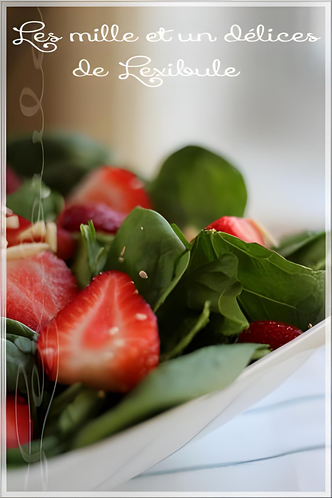 recette ~Salade d'épinards et fraises~