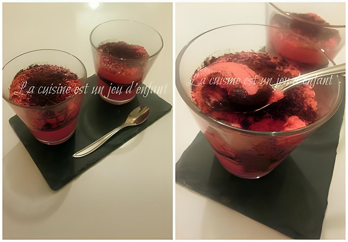 recette Mousse framboise/chocolat à l'agar agar