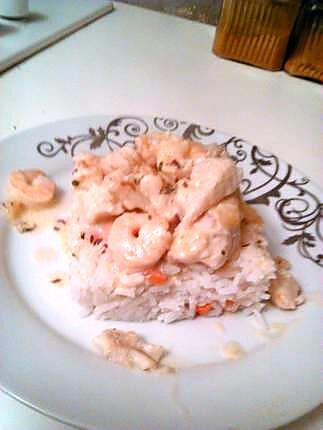 recette Poisson et crevettes en sauce