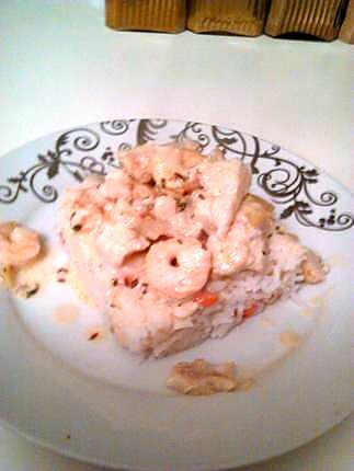 recette Poisson et crevettes en sauce