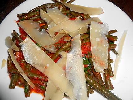 recette haricots vert tomate,parmesan