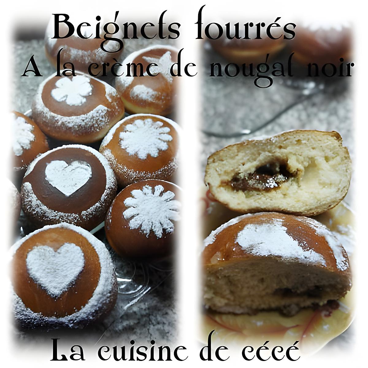 recette Beignets fourrés à la crème de nougat noir