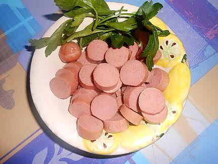 recette OMELETTE  AUX  SAUCISSES  WURSTEL