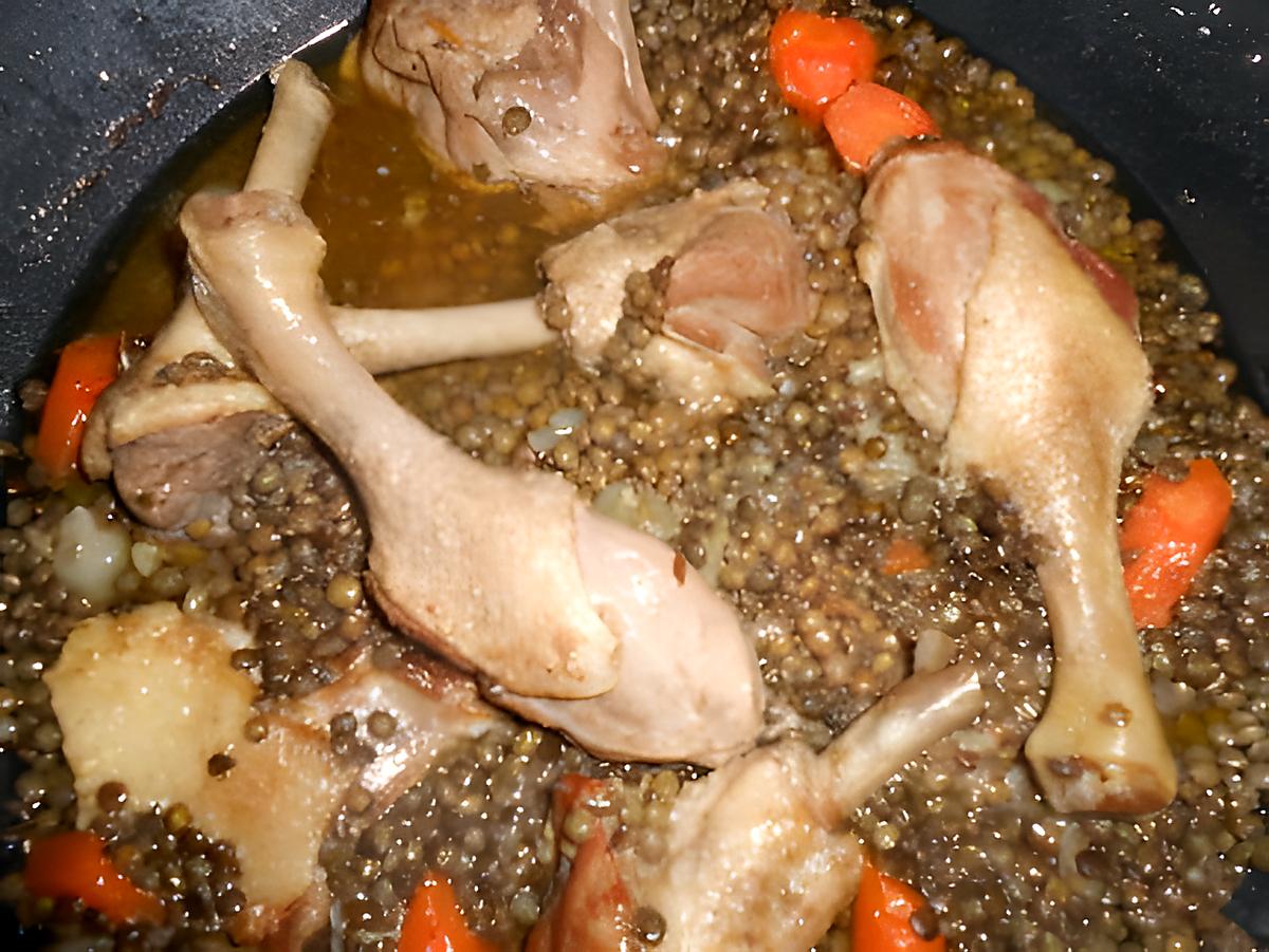 recette Sauté de canard aux lentilles vertes du puy