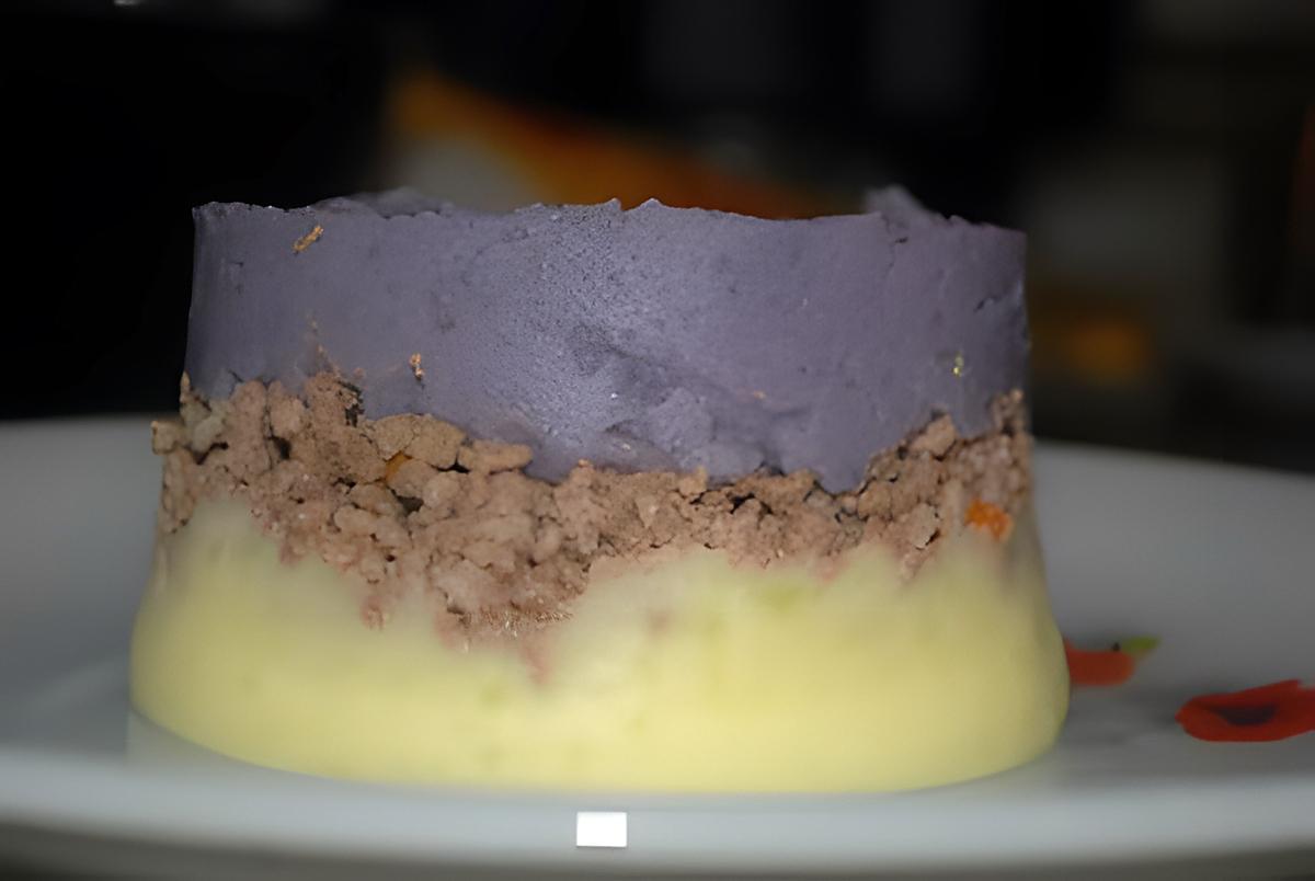 recette parmentier  de vitelotte et ratte du touquet au boeuf