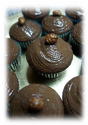 recette Muffins au chocolat noisettes  et cacahuètes sucrées