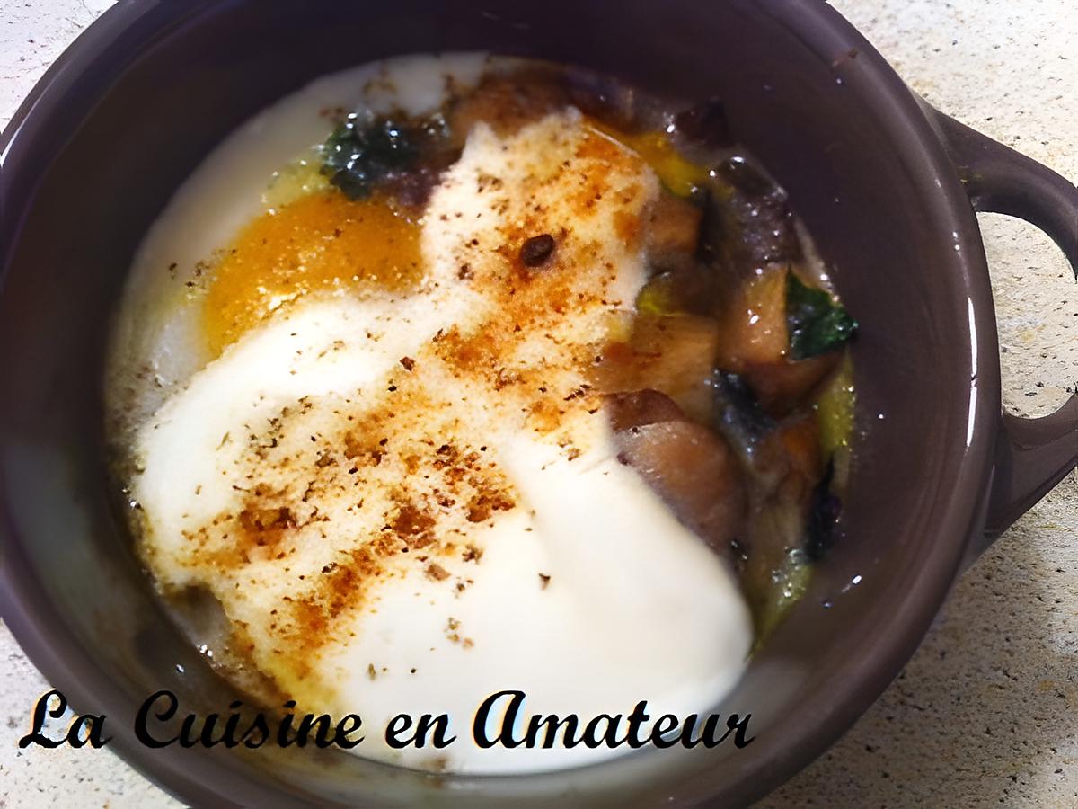 recette Oeufs cocotte aux pleurottes et poireaux