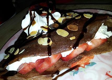 recette Crêpes aux fraises chantilly chocolaté