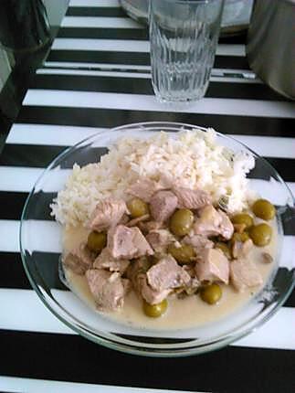 recette Sauté de porc aux champignons et aux olives