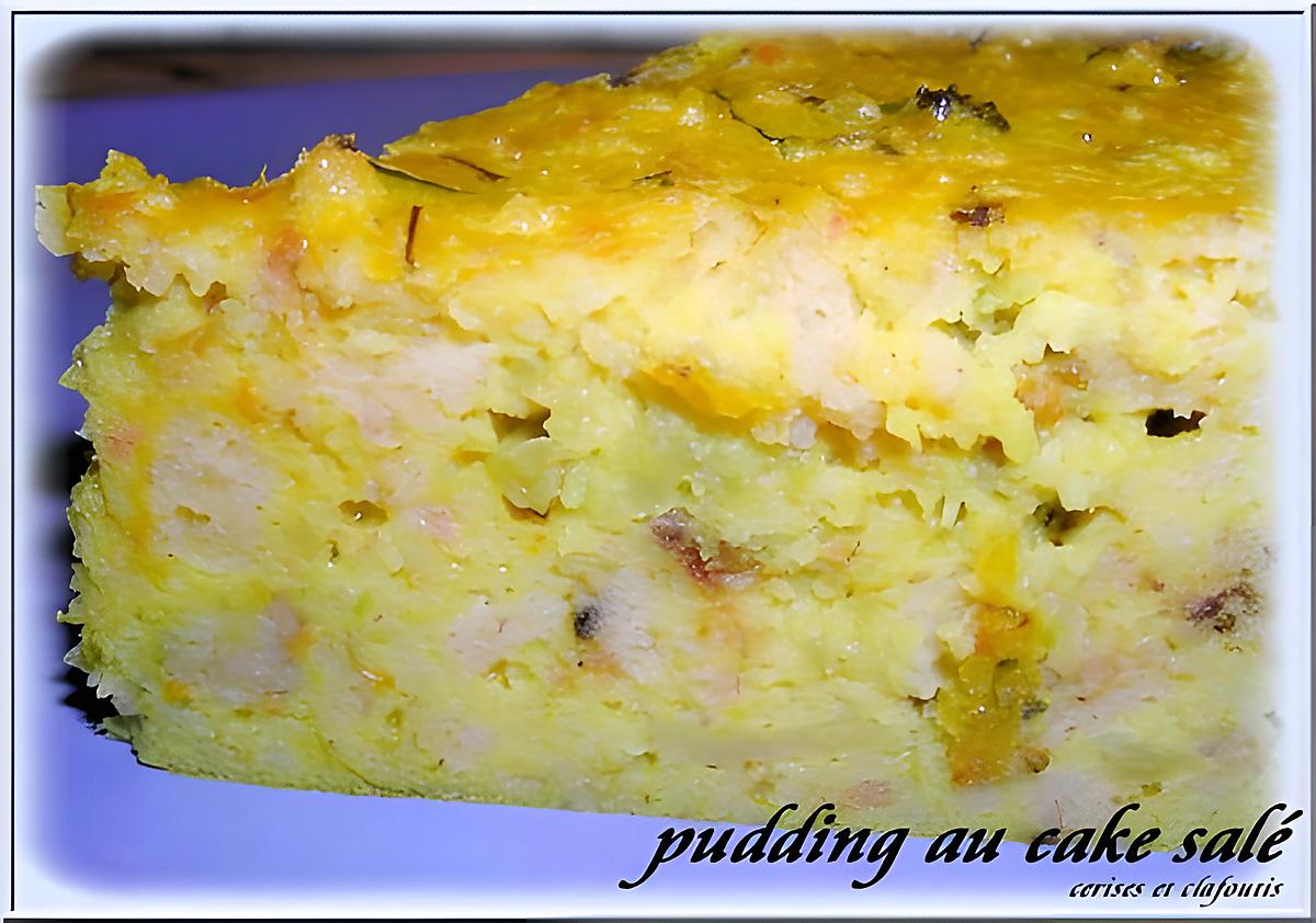 recette PUDDING AU RESTE DE CAKE SALE