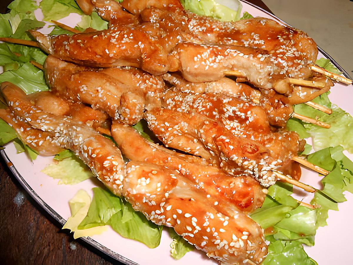 recette Brochette de yakitori au poulet