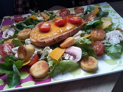 recette Salade de quenelles poèlée au tomates cerise et cheddar