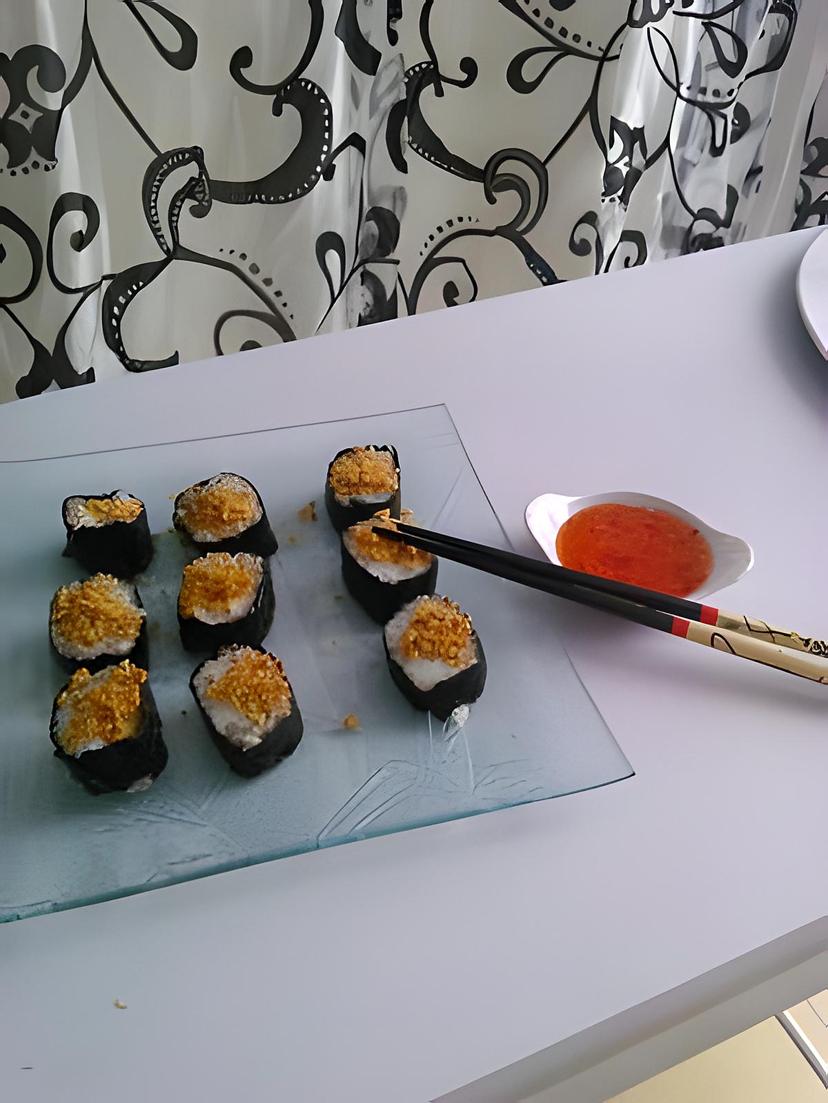 recette Makis comcombre saumon mozzarella ails frits