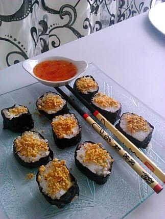 recette Makis comcombre saumon mozzarella ails frits