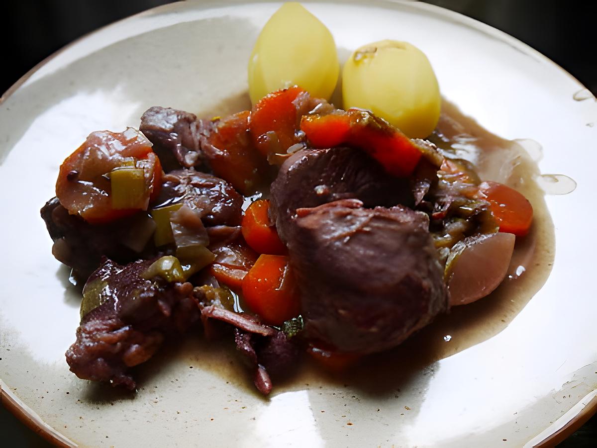 recette boeuf et joue de porc au vin rouge