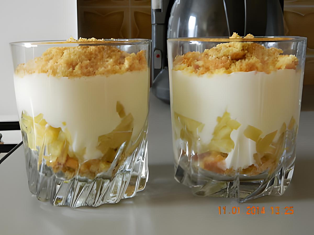 recette Verrine de fromage blanc sur lit de  pommes caramélisées