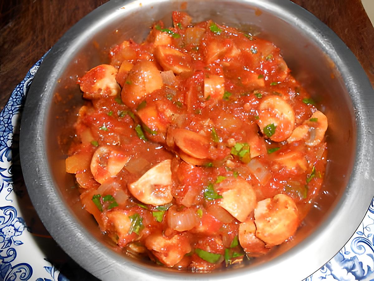 recette Champignons a la tomate