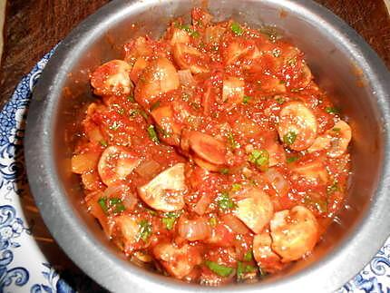 recette Champignons a la tomate