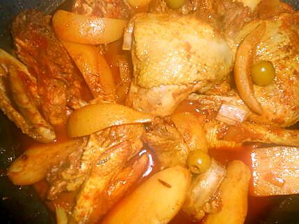 recette Tajine de poulet aux pommes de terre