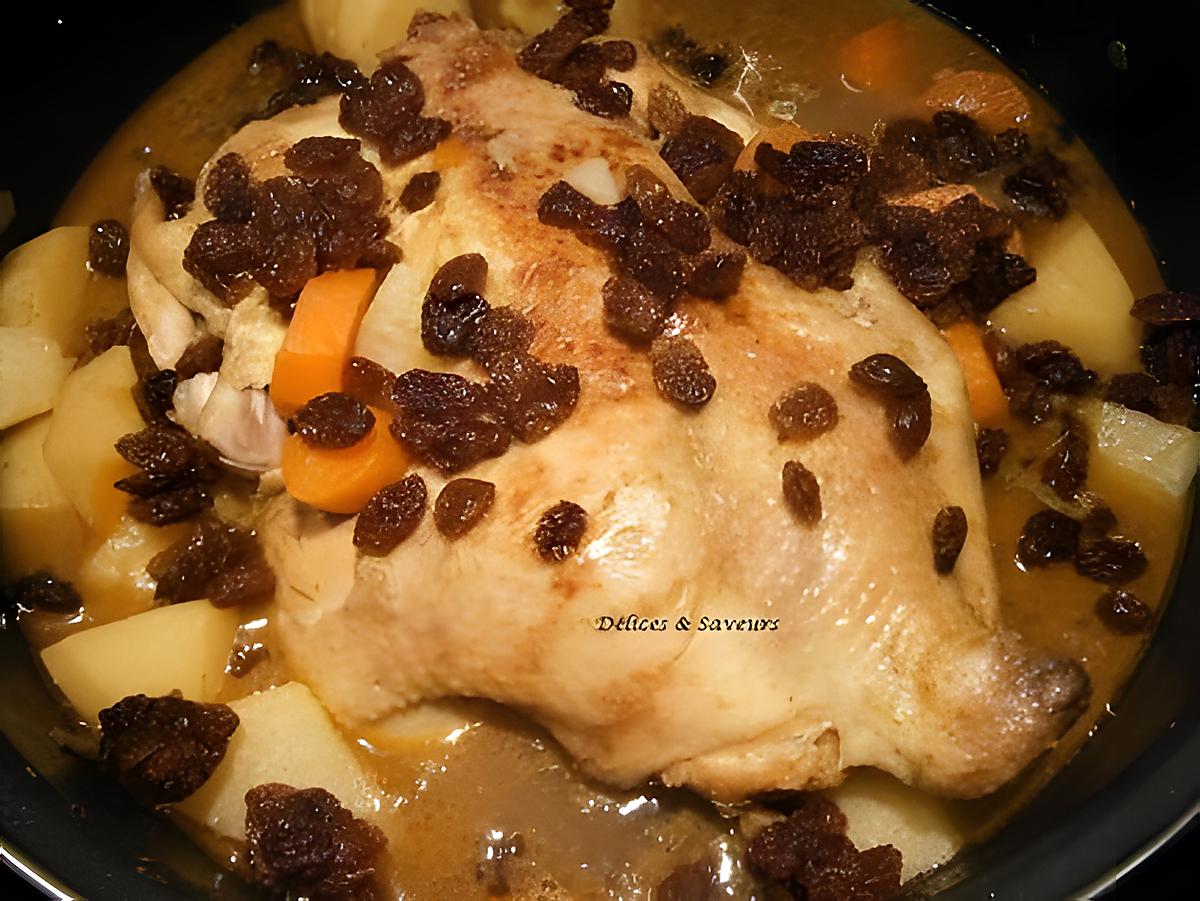 recette Tajine de poulet aux raisins secs