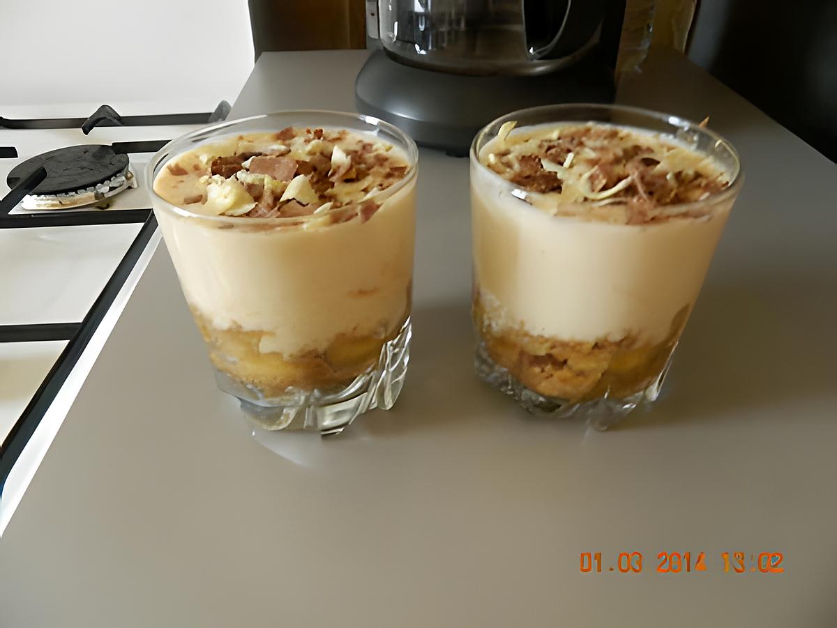 recette Verrine fromage blanc et bananes caramélisées