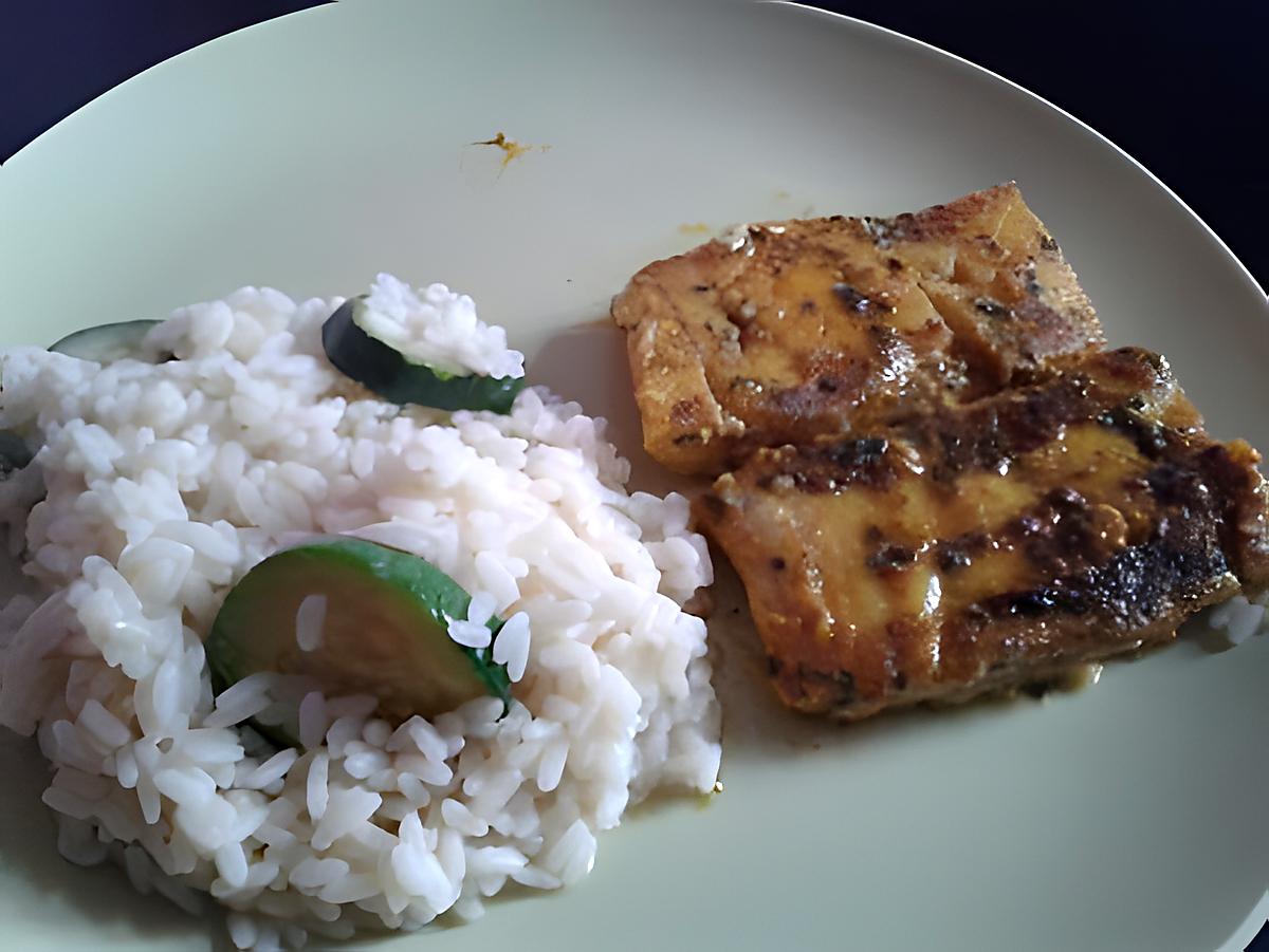 recette riz au gourgette avec poisson mariné