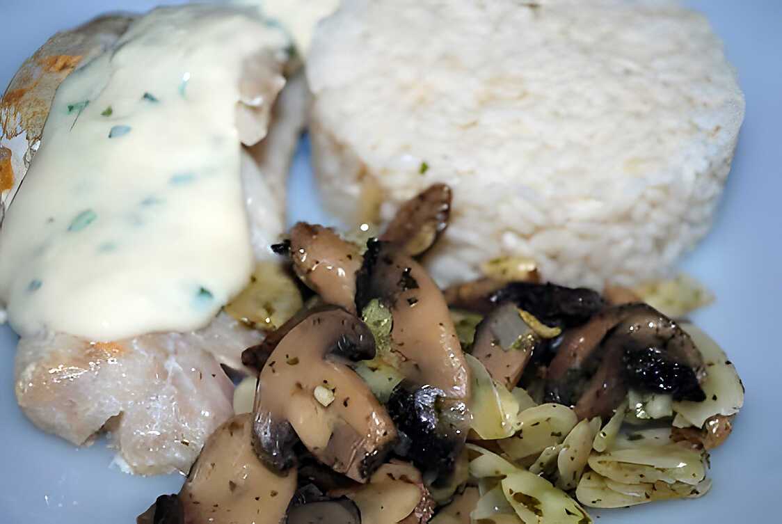 Recette de Filet de cabillaud aux amandes et champignons