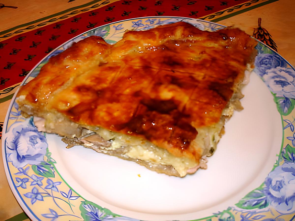 recette Tourte fine au jambon,comté et champignons