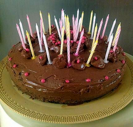 recette Gâteau d'anniversaire au chocolat et sa crème au beurre chocolaté