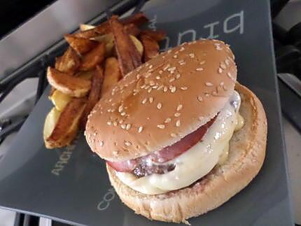 recette Hamburger au curry et frites maison